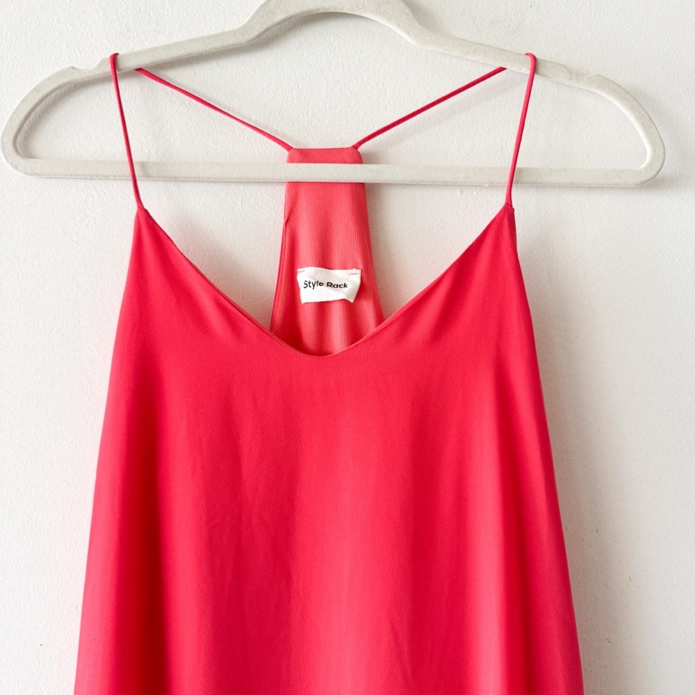 Style Rack Bright Pink Racerback Spaghetti Straps Dress Size Small - Picture 2 of 5